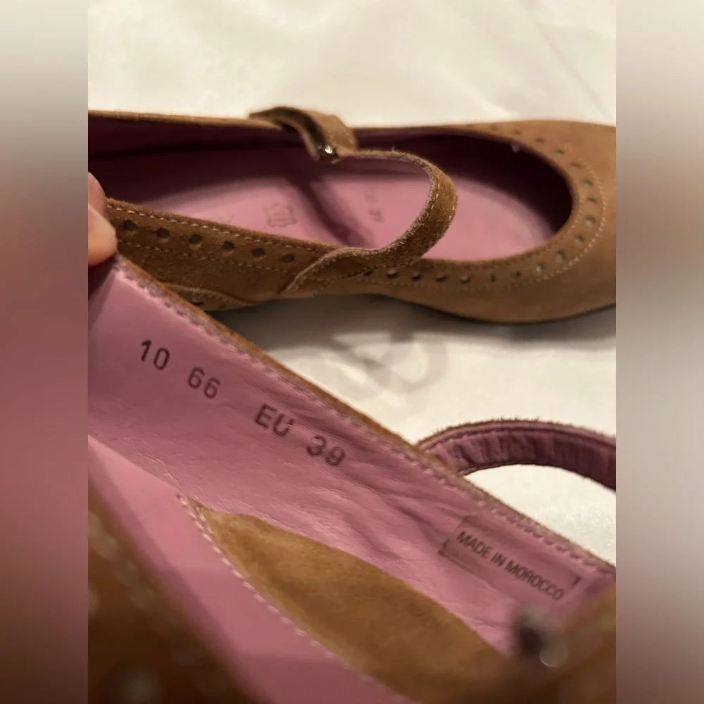 Stonefly shock air taupe suede Mary Jane women shoes US 39 tan brown comfort